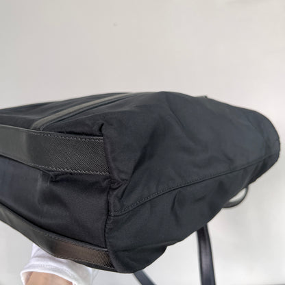 Prada Black Nylon Tote/ Shoulder Bag SHW
