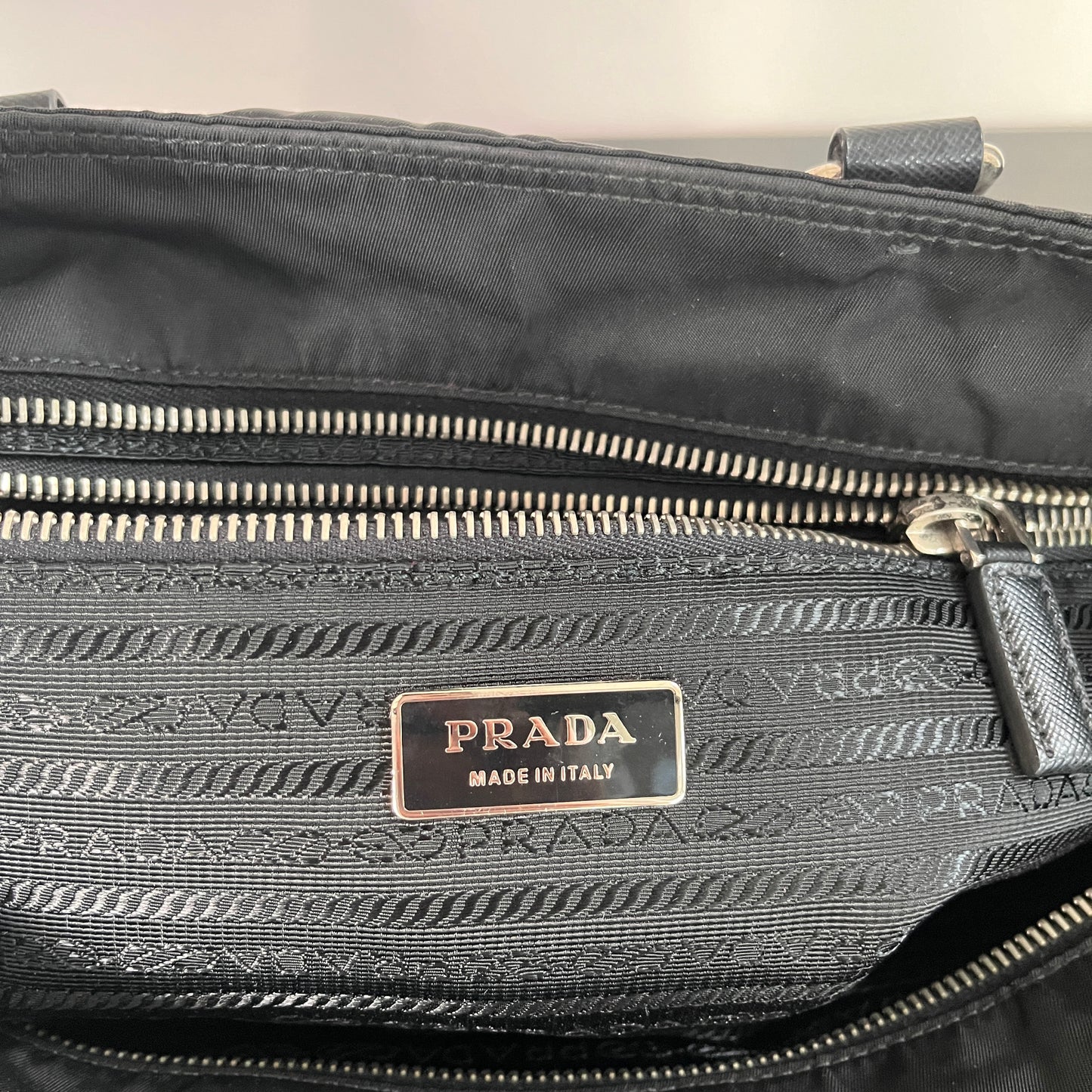 Prada Black Nylon Tote/ Shoulder Bag SHW