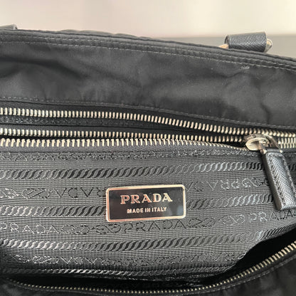 Prada Black Nylon Tote/ Shoulder Bag SHW