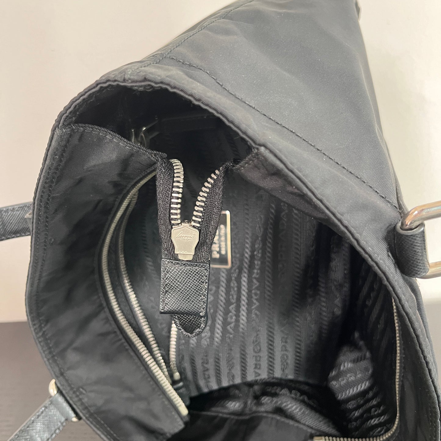 Prada Black Nylon Tote/ Shoulder Bag SHW