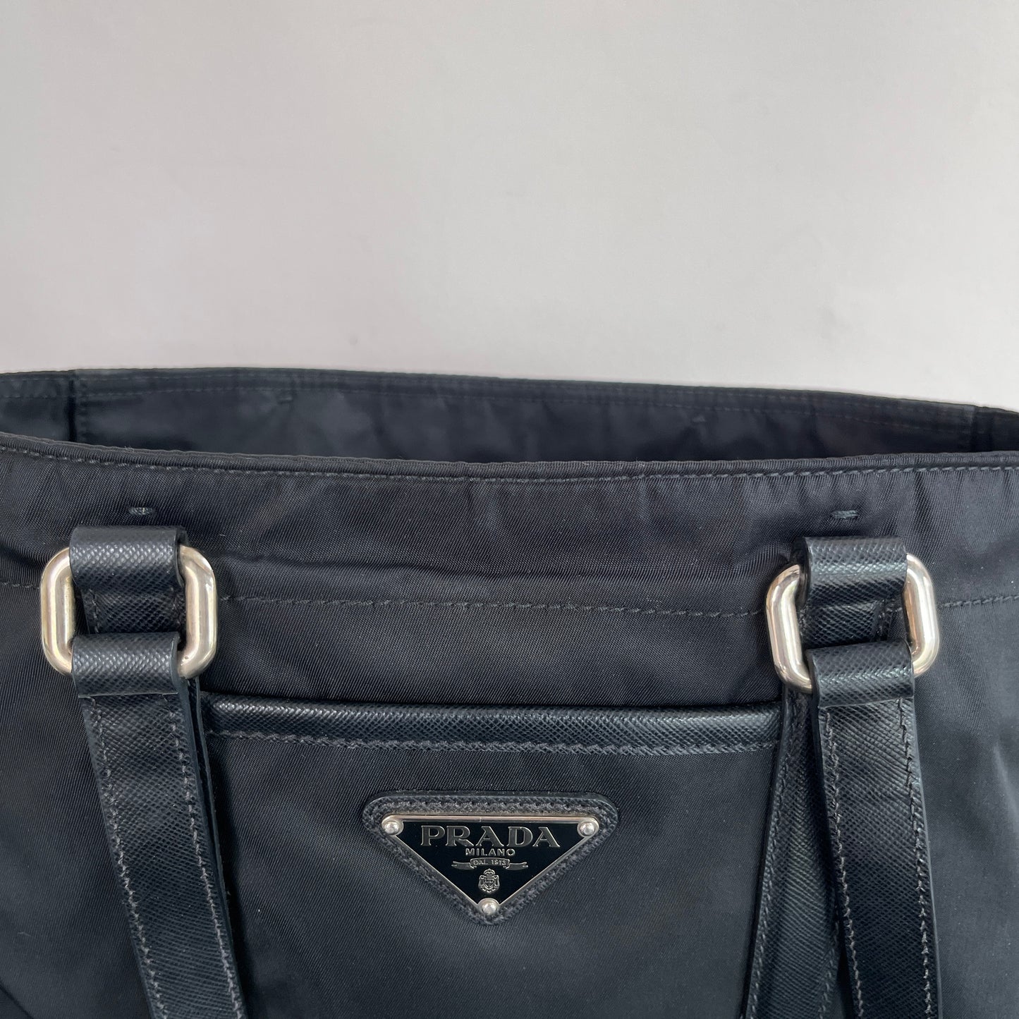 Prada Black Nylon Tote/ Shoulder Bag SHW