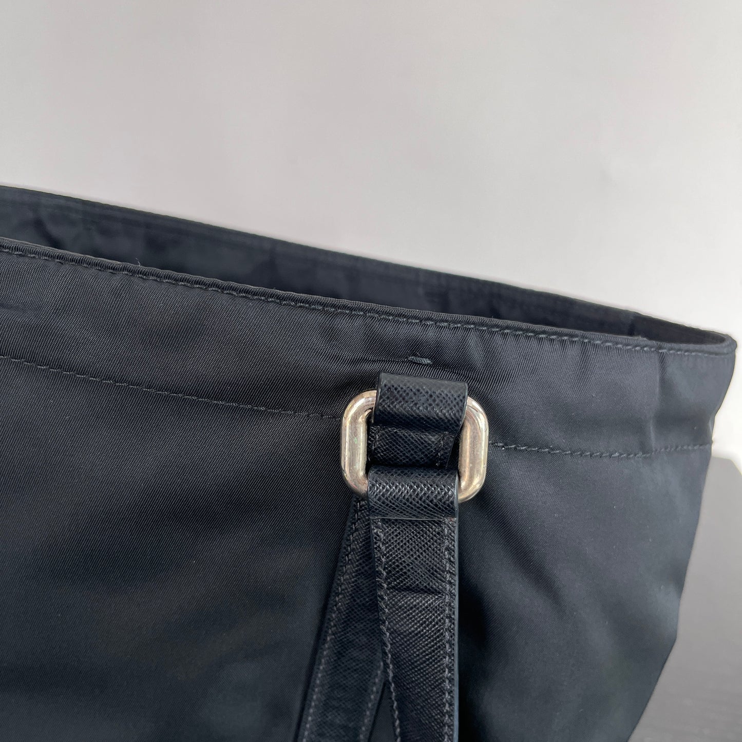 Prada Black Nylon Tote/ Shoulder Bag SHW