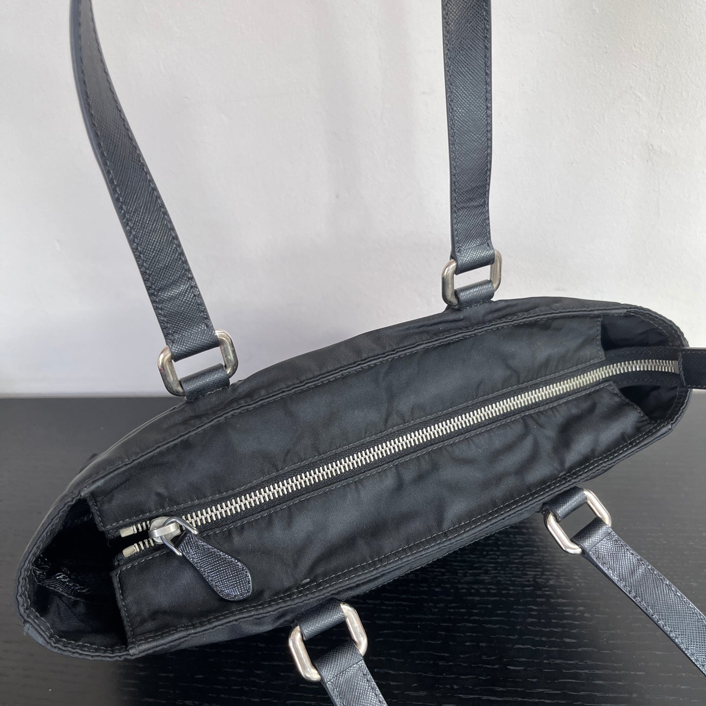 Prada Black Nylon Tote/ Shoulder Bag SHW