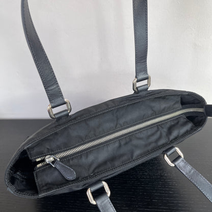 Prada Black Nylon Tote/ Shoulder Bag SHW