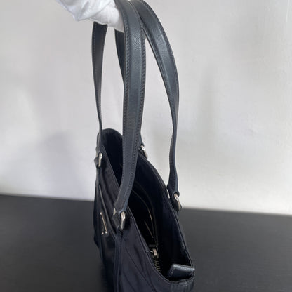 Prada Black Nylon Tote/ Shoulder Bag SHW