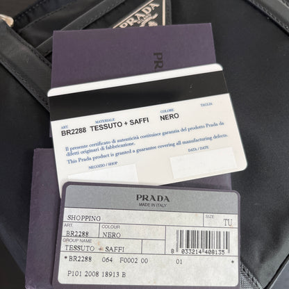 Prada Black Nylon Tote/ Shoulder Bag SHW