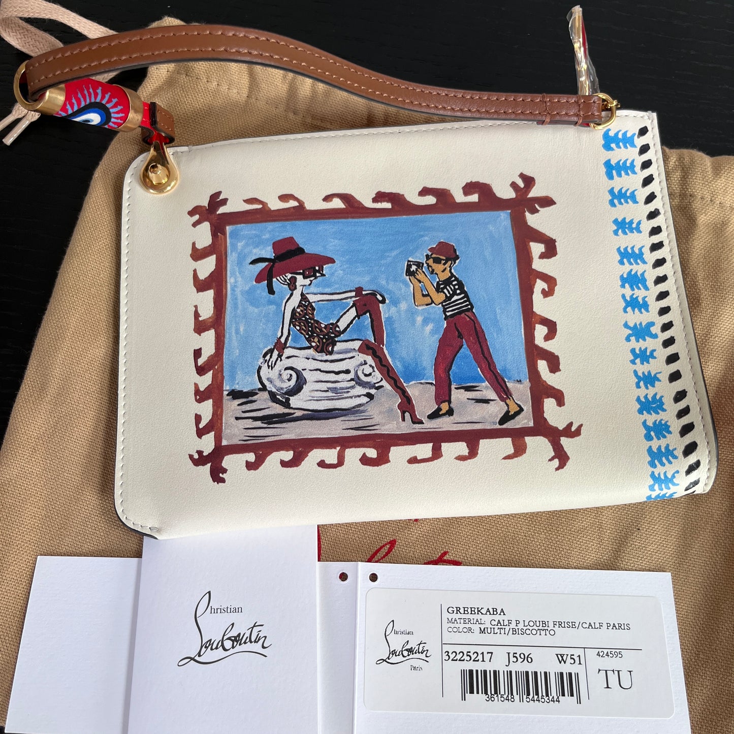 Christian Louboutin Greekaba Leather Wristlet/ Pochette