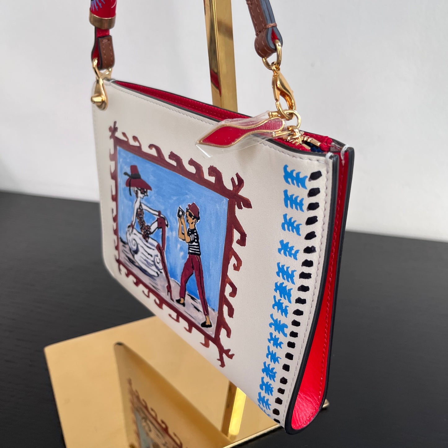 Christian Louboutin Greekaba Leather Wristlet/ Pochette