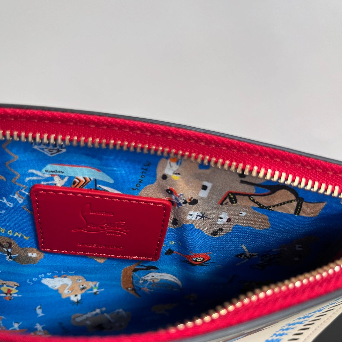 Christian Louboutin Greekaba Leather Wristlet/ Pochette