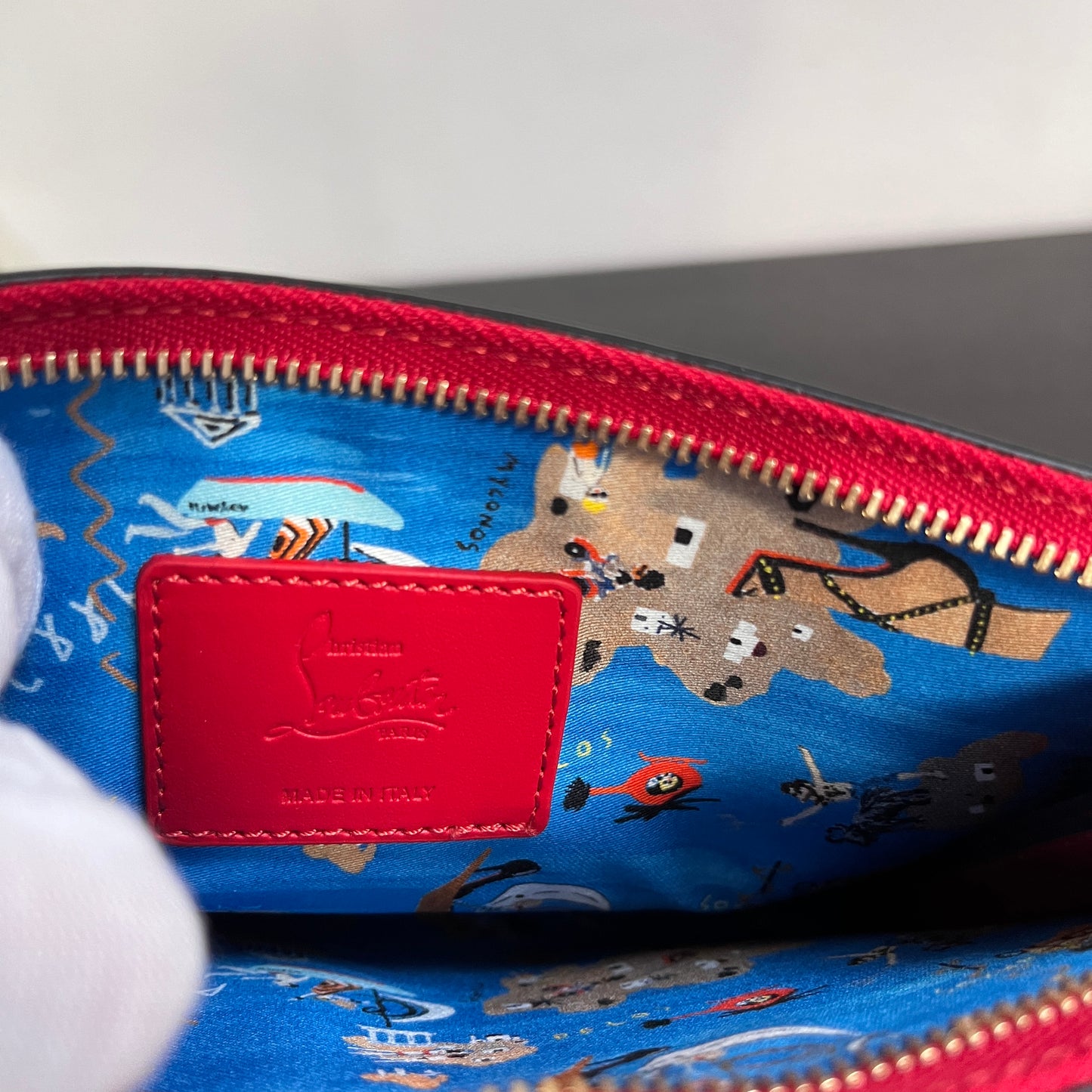 Christian Louboutin Greekaba Leather Wristlet/ Pochette