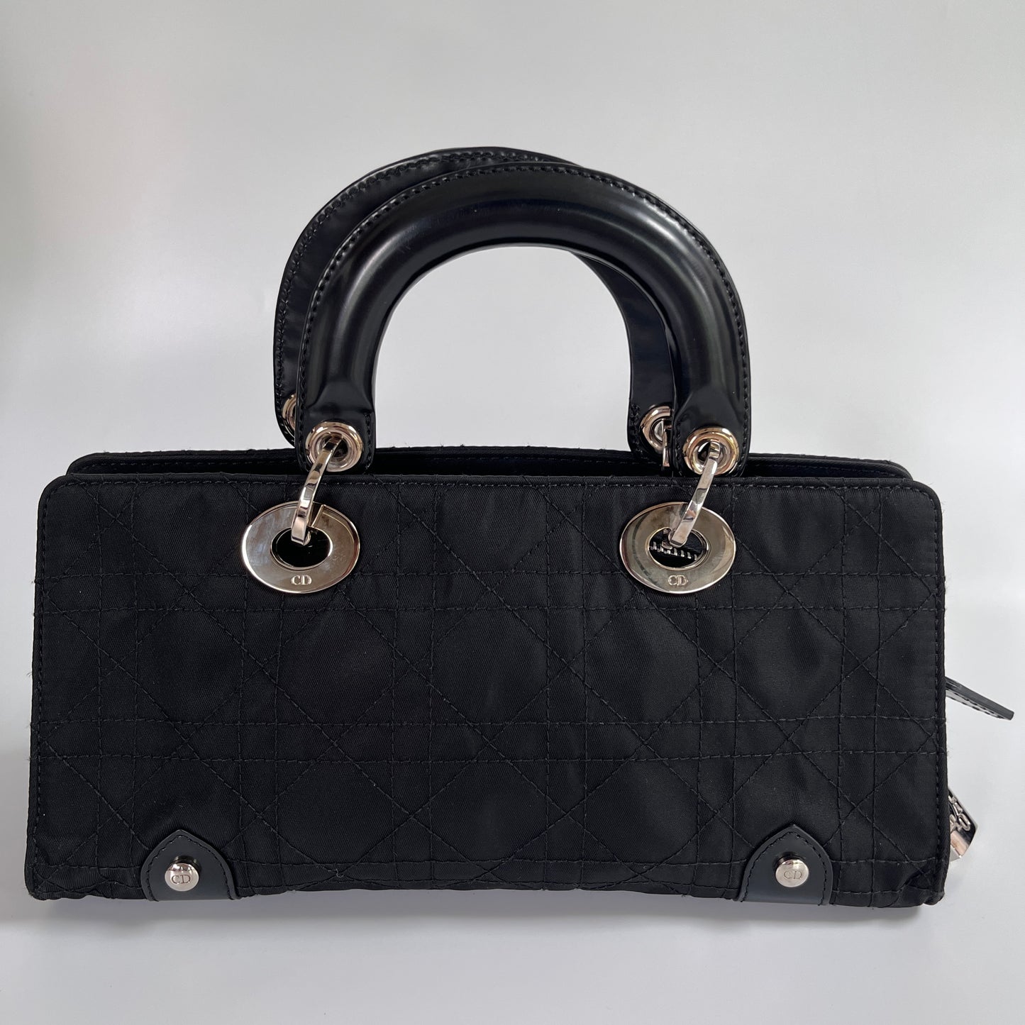 Christian Dior Lady Dior Vintage Nylon East West Mini Top Handle