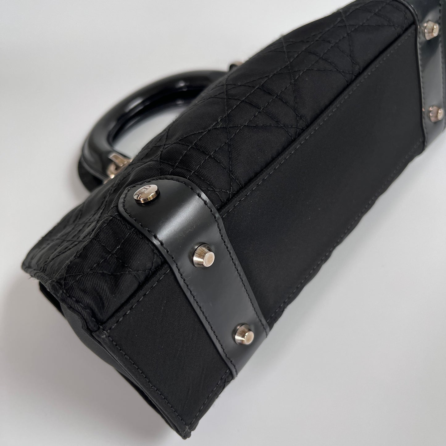 Christian Dior Lady Dior Vintage Nylon East West Mini Top Handle