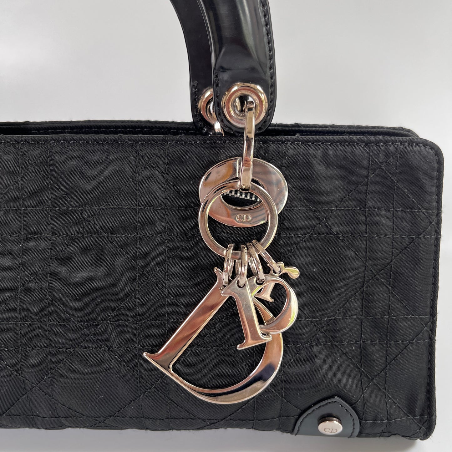 Christian Dior Lady Dior Vintage Nylon East West Mini Top Handle