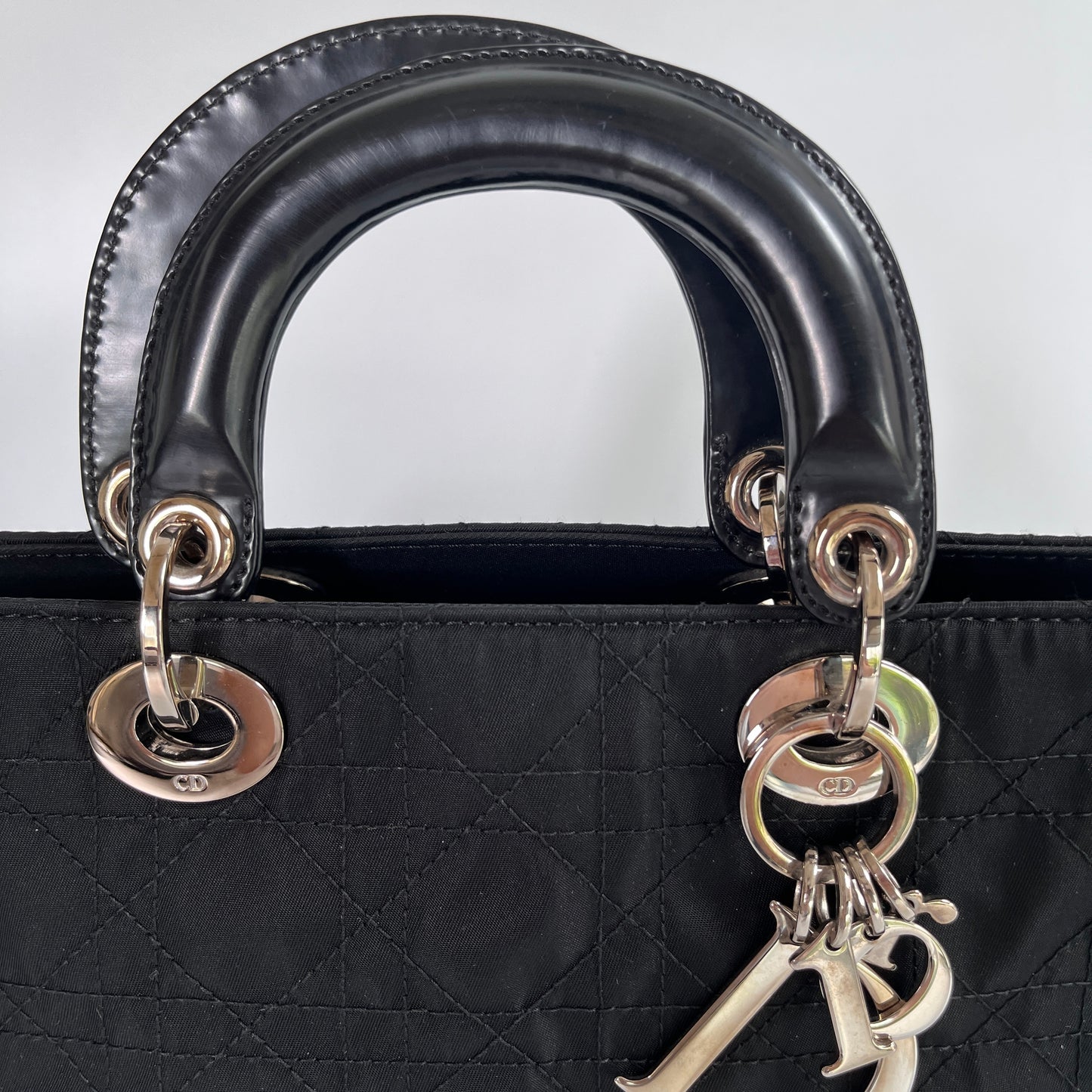 Christian Dior Lady Dior Vintage Nylon East West Mini Top Handle