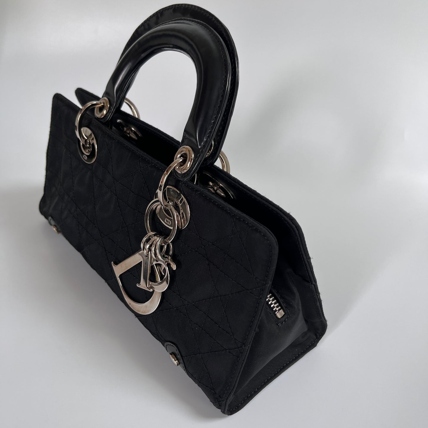 Christian Dior Lady Dior Vintage Nylon East West Mini Top Handle