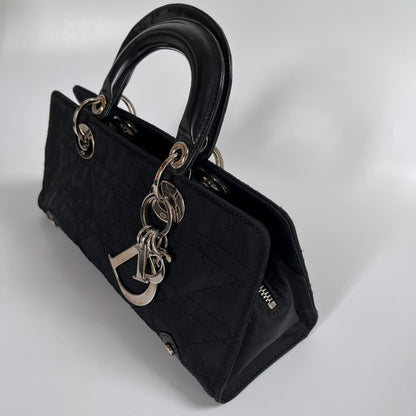 Christian Dior Lady Dior Vintage Nylon East West Mini Top Handle