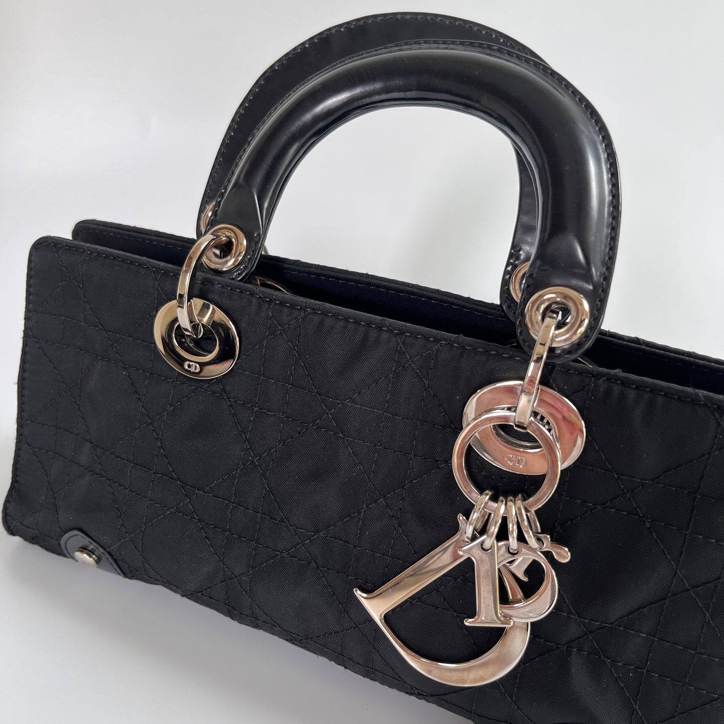 Christian Dior Lady Dior Vintage Nylon East West Mini Top Handle