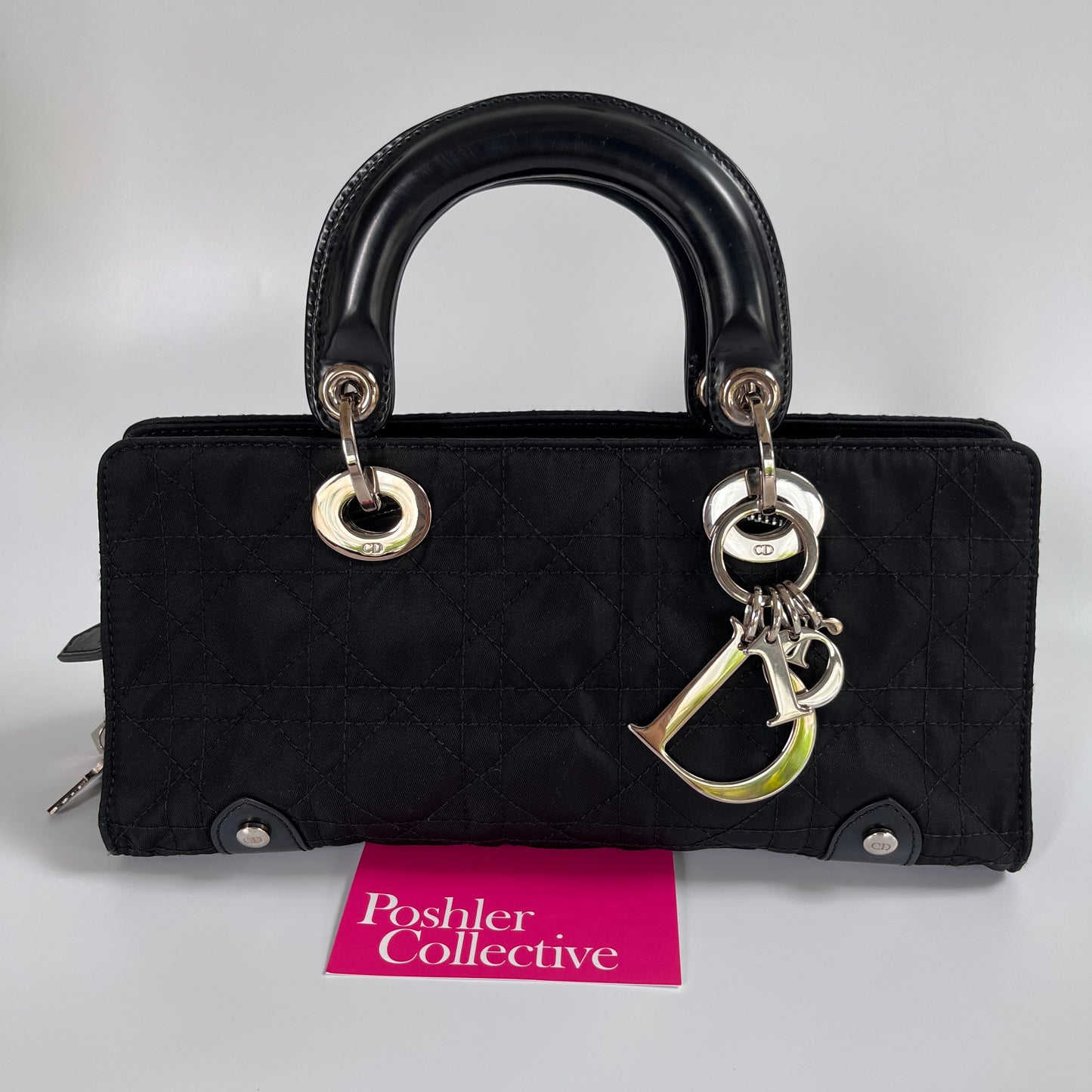 Christian Dior Lady Dior Vintage Nylon East West Mini Top Handle