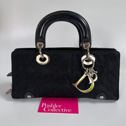 Christian Dior Lady Dior Vintage Nylon East West Mini Top Handle