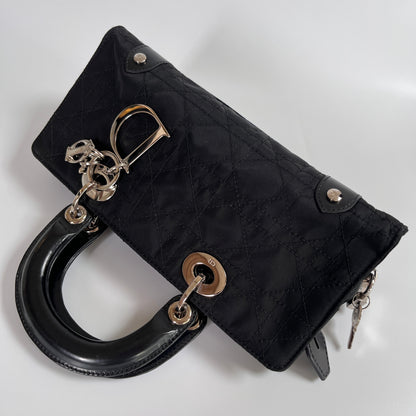 Christian Dior Lady Dior Vintage Nylon East West Mini Top Handle