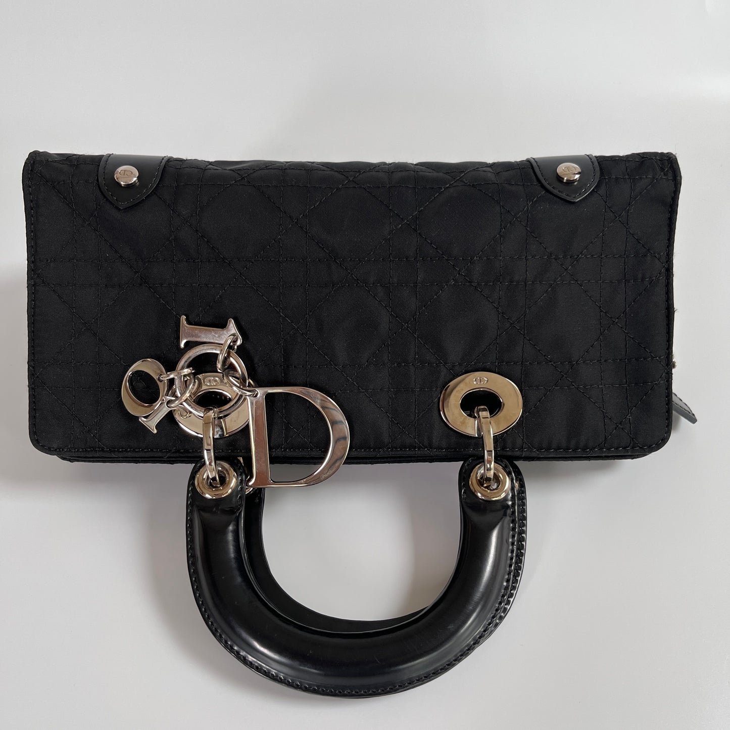 Christian Dior Lady Dior Vintage Nylon East West Mini Top Handle