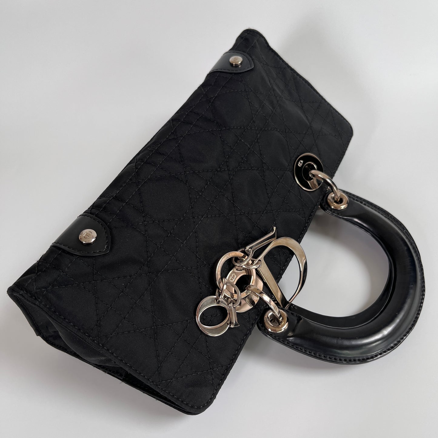 Christian Dior Lady Dior Vintage Nylon East West Mini Top Handle