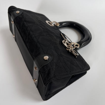 Christian Dior Lady Dior Vintage Nylon East West Mini Top Handle