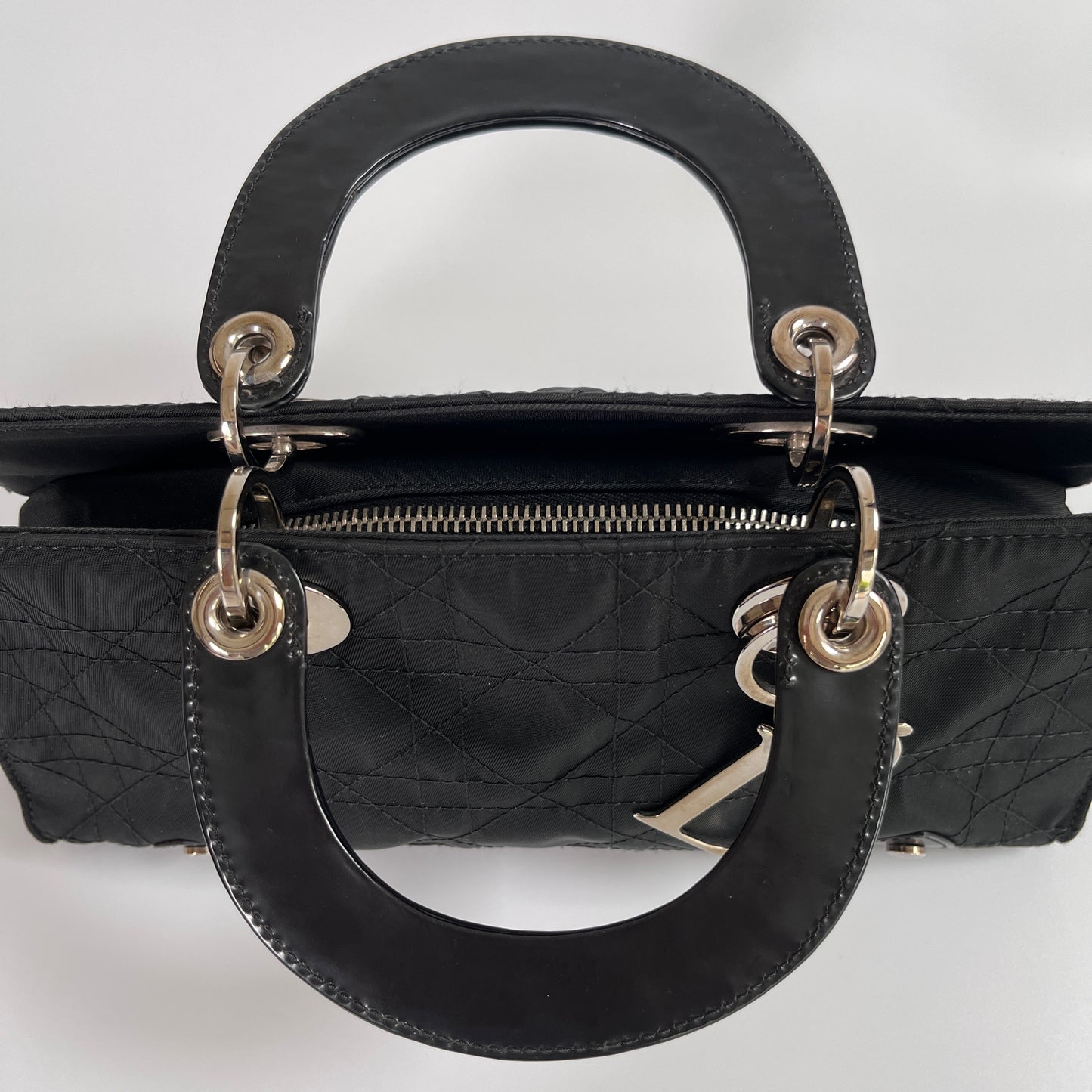 Christian Dior Lady Dior Vintage Nylon East West Mini Top Handle