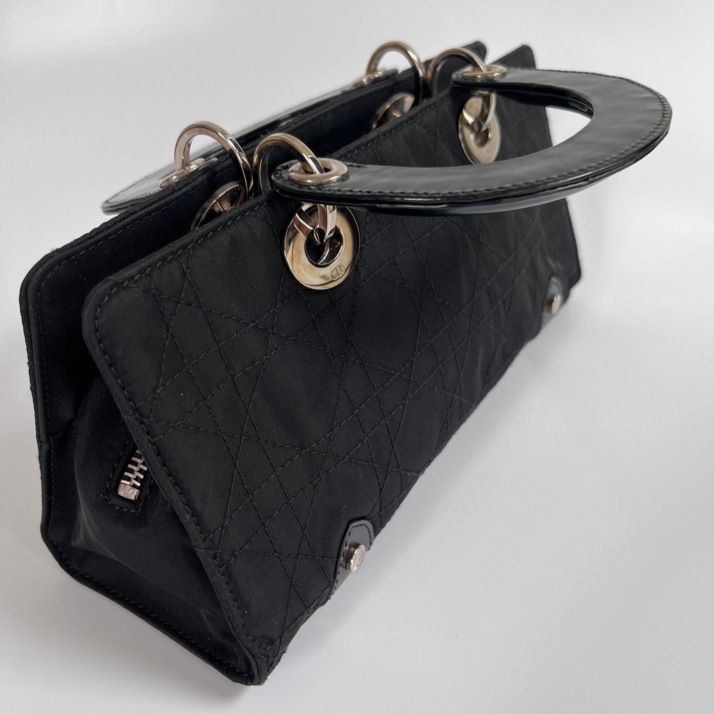 Christian Dior Lady Dior Vintage Nylon East West Mini Top Handle