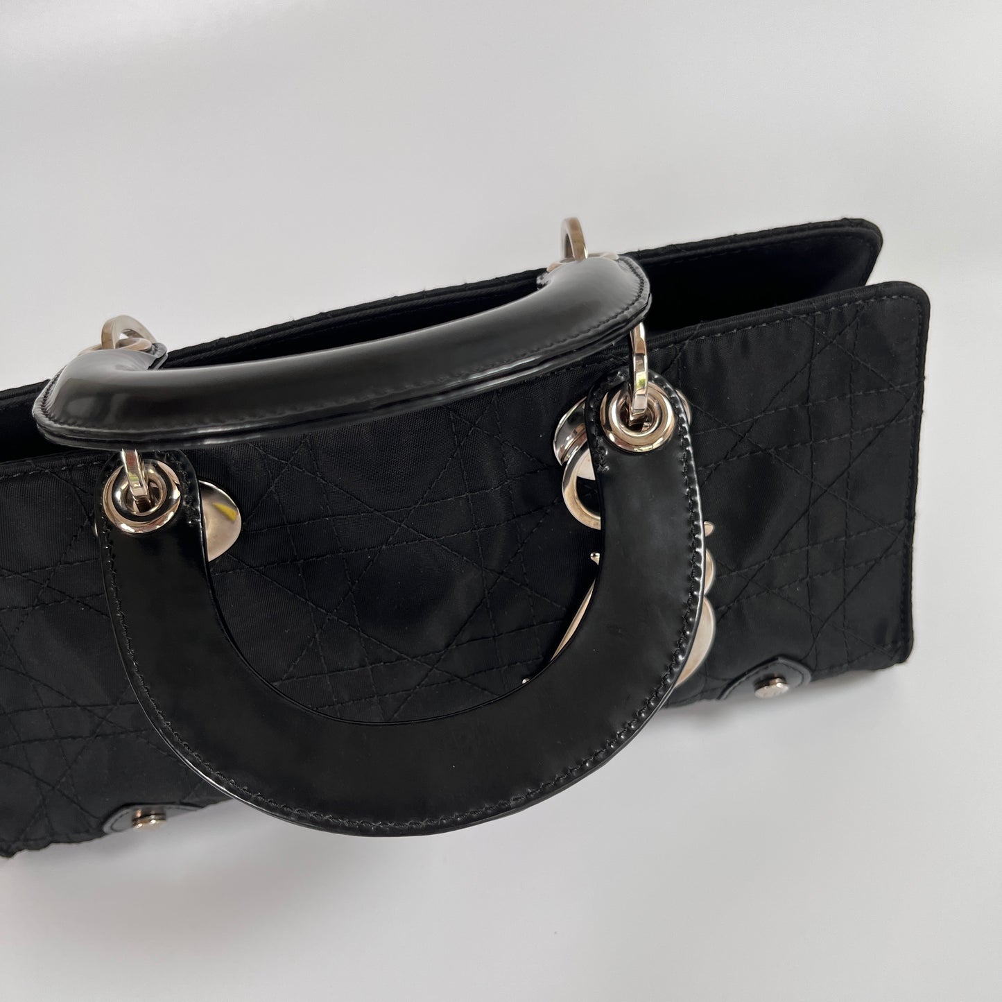 Christian Dior Lady Dior Vintage Nylon East West Mini Top Handle