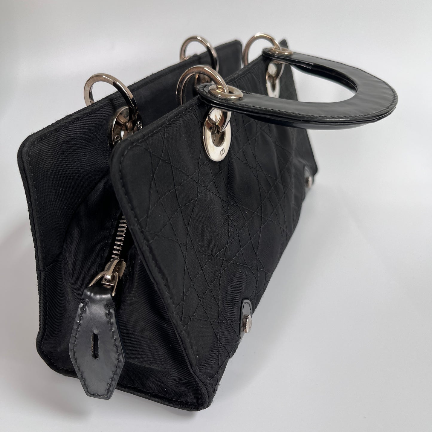 Christian Dior Lady Dior Vintage Nylon East West Mini Top Handle