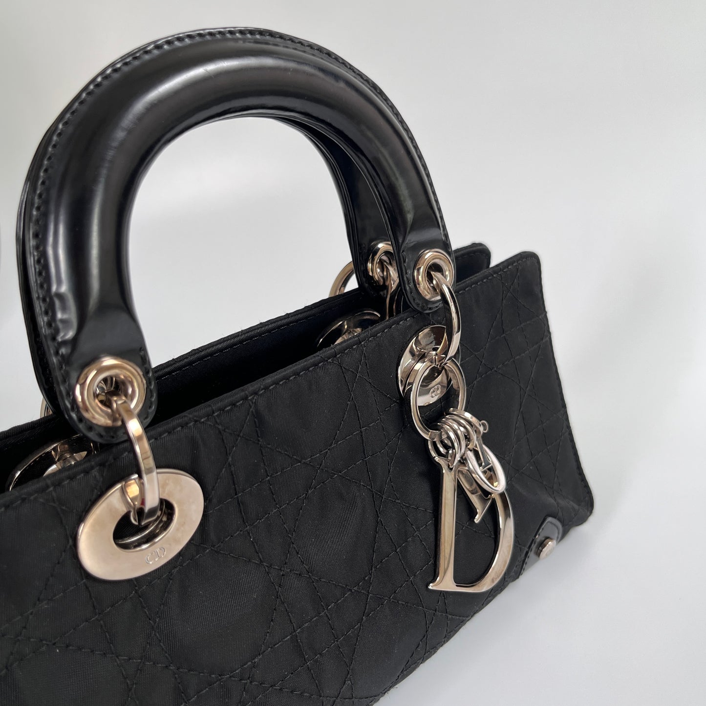 Christian Dior Lady Dior Vintage Nylon East West Mini Top Handle