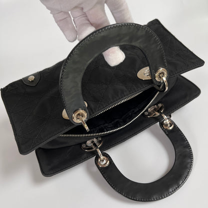 Christian Dior Lady Dior Vintage Nylon East West Mini Top Handle