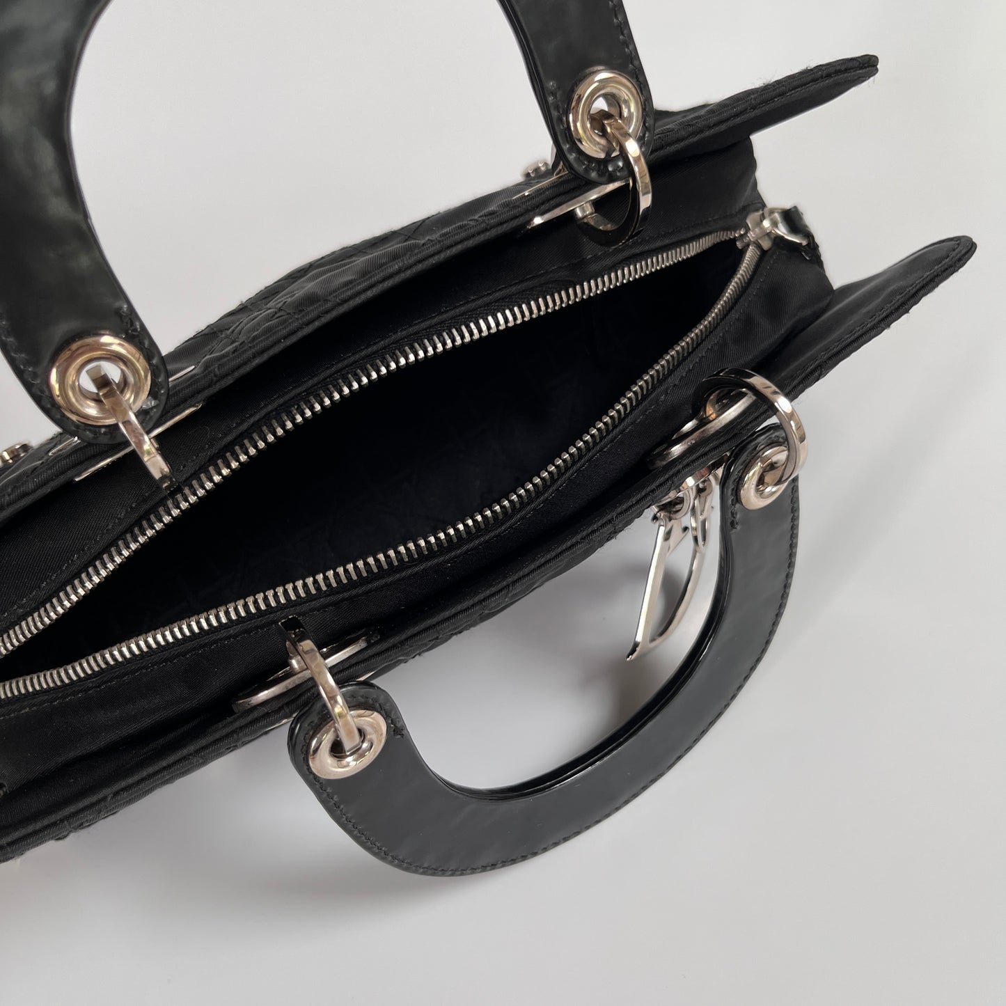 Christian Dior Lady Dior Vintage Nylon East West Mini Top Handle