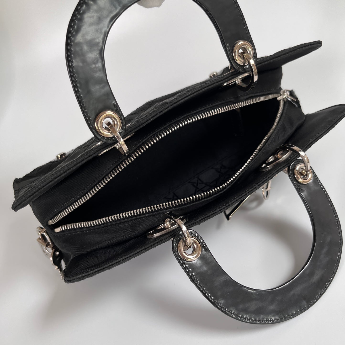 Christian Dior Lady Dior Vintage Nylon East West Mini Top Handle