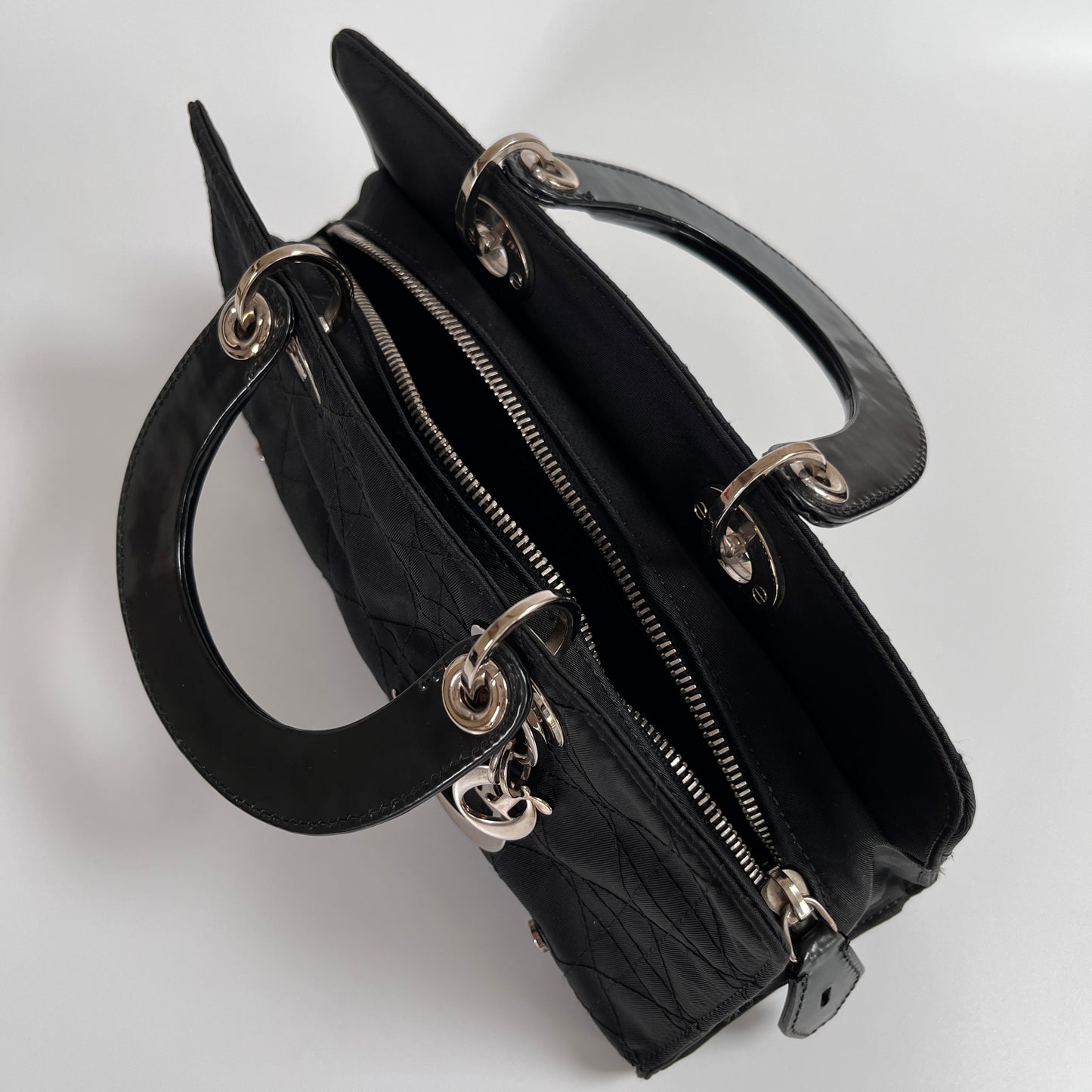 Christian Dior Lady Dior Vintage Nylon East West Mini Top Handle