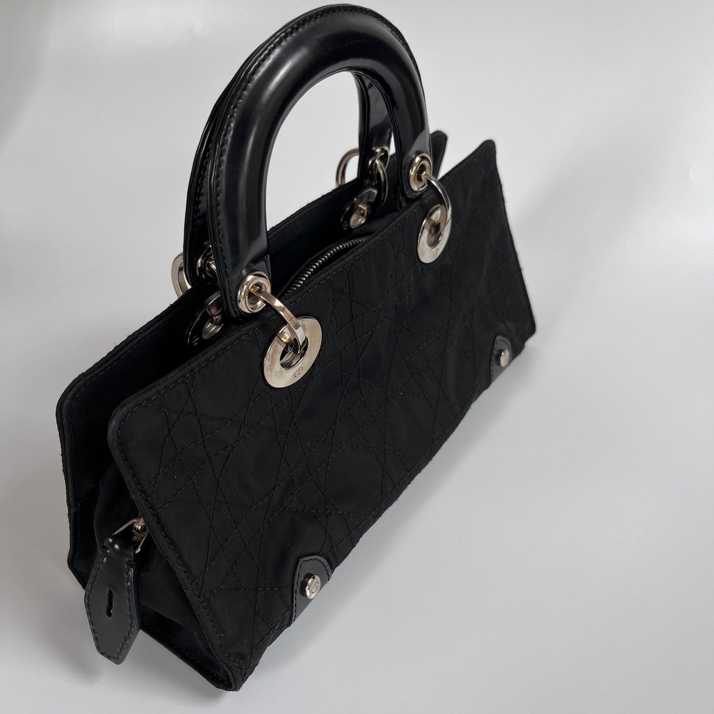 Christian Dior Lady Dior Vintage Nylon East West Mini Top Handle