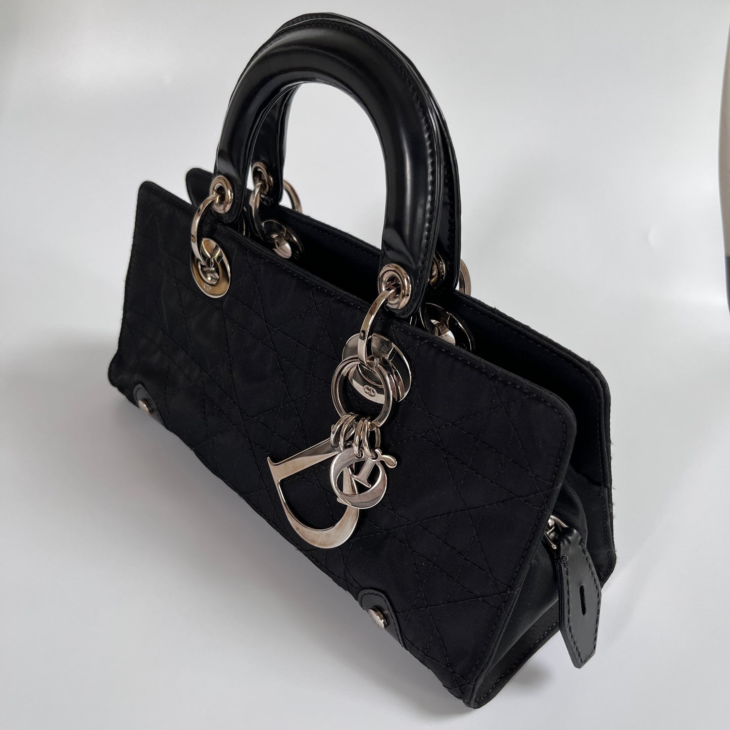 Christian Dior Lady Dior Vintage Nylon East West Mini Top Handle