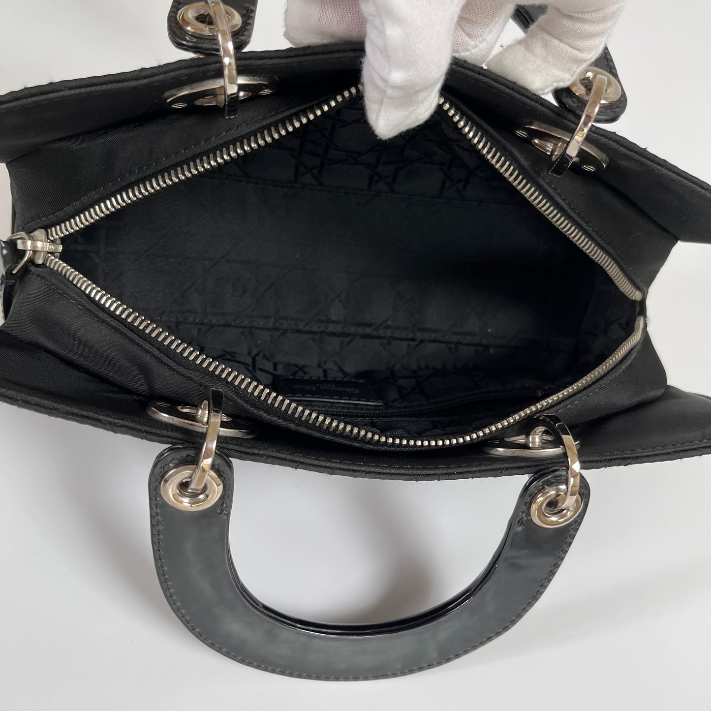 Christian Dior Lady Dior Vintage Nylon East West Mini Top Handle