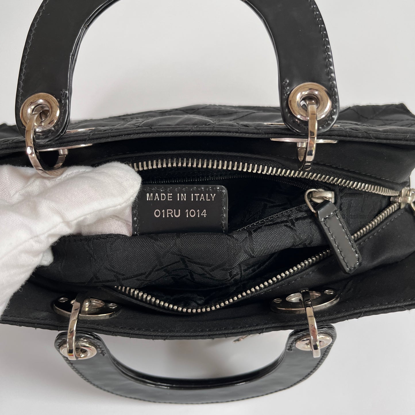 Christian Dior Lady Dior Vintage Nylon East West Mini Top Handle