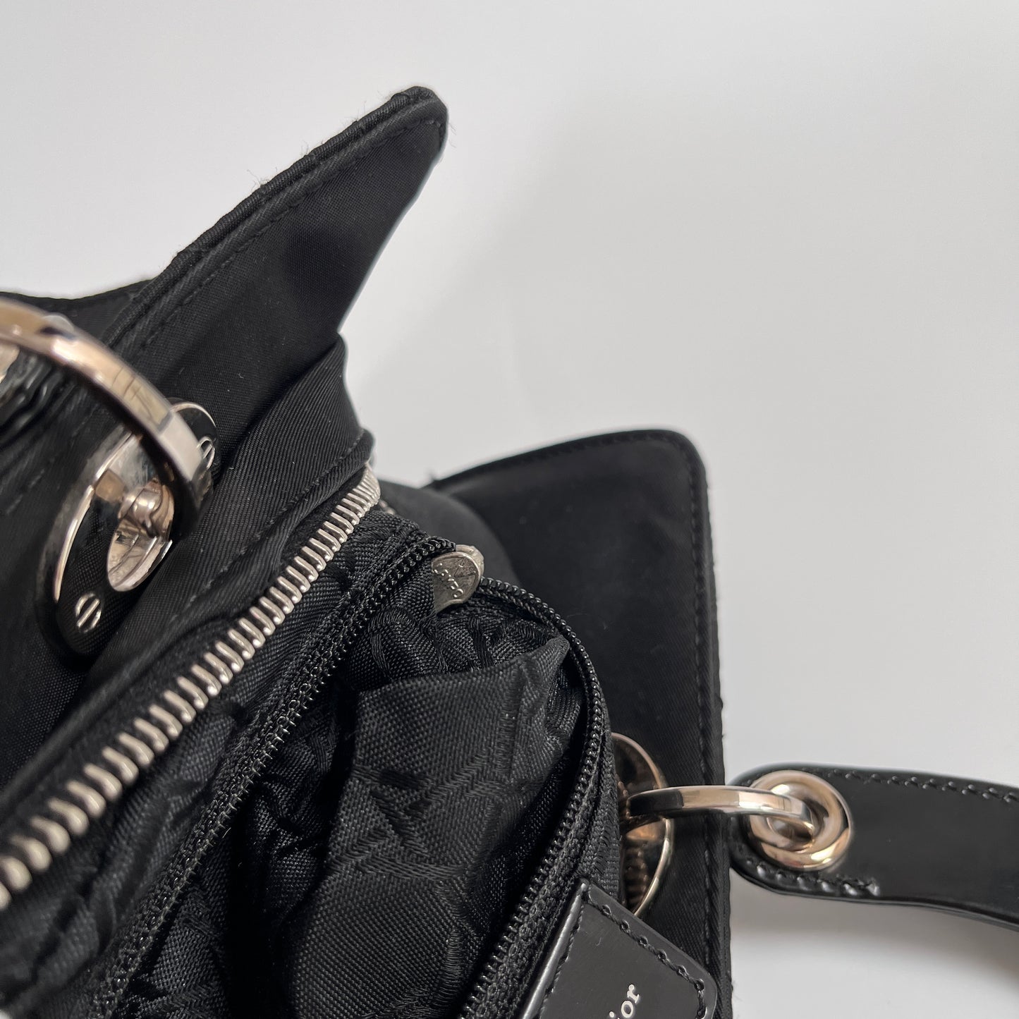 Christian Dior Lady Dior Vintage Nylon East West Mini Top Handle