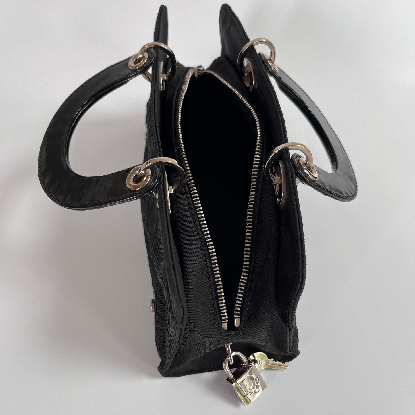 Christian Dior Lady Dior Vintage Nylon East West Mini Top Handle