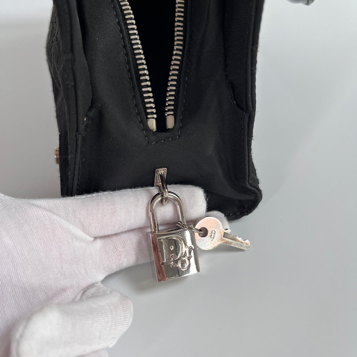 Christian Dior Lady Dior Vintage Nylon East West Mini Top Handle