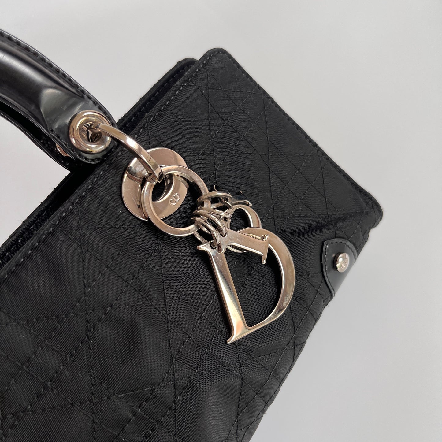 Christian Dior Lady Dior Vintage Nylon East West Mini Top Handle