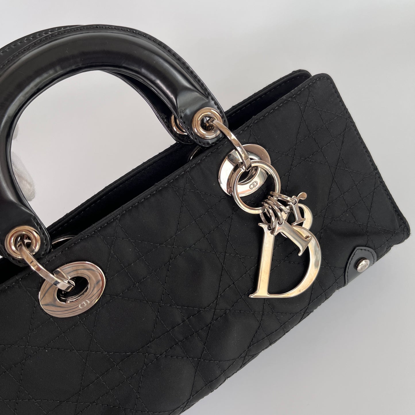 Christian Dior Lady Dior Vintage Nylon East West Mini Top Handle