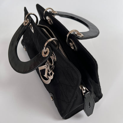 Christian Dior Lady Dior Vintage Nylon East West Mini Top Handle