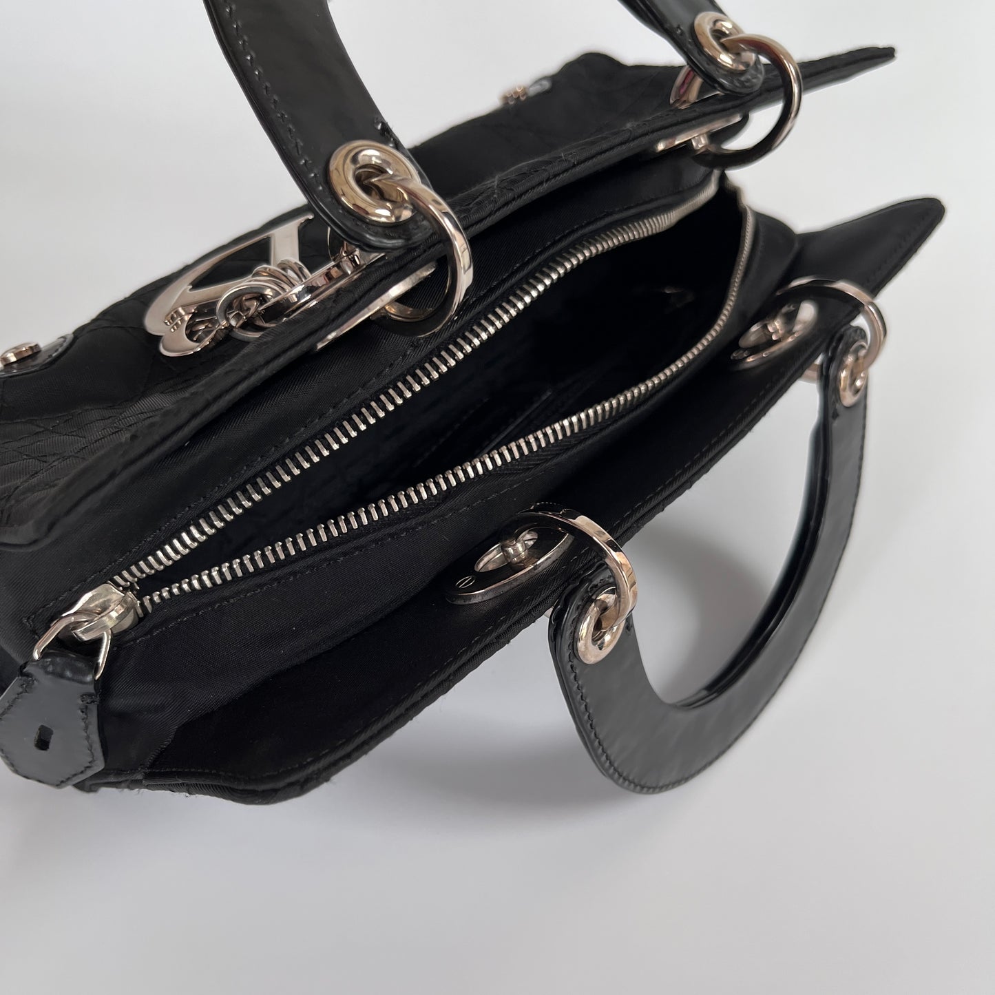 Christian Dior Lady Dior Vintage Nylon East West Mini Top Handle