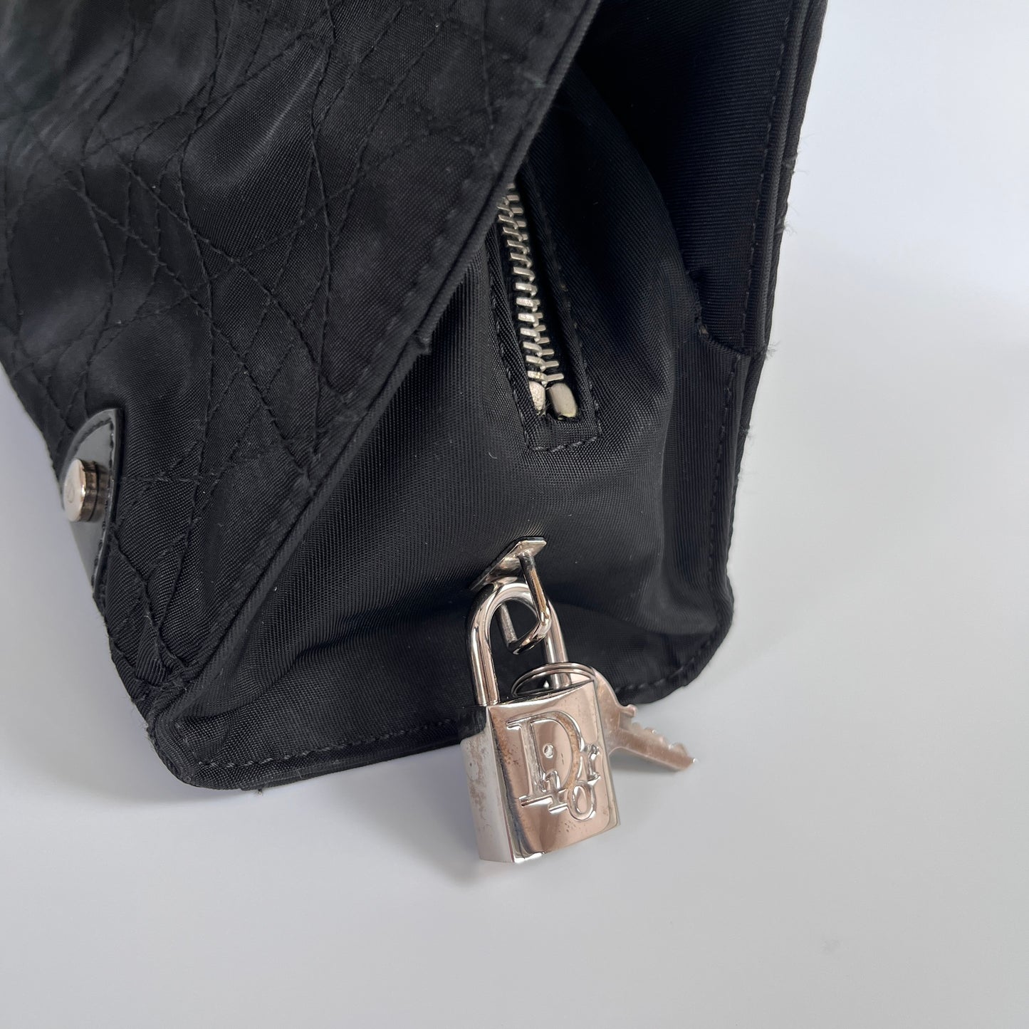 Christian Dior Lady Dior Vintage Nylon East West Mini Top Handle