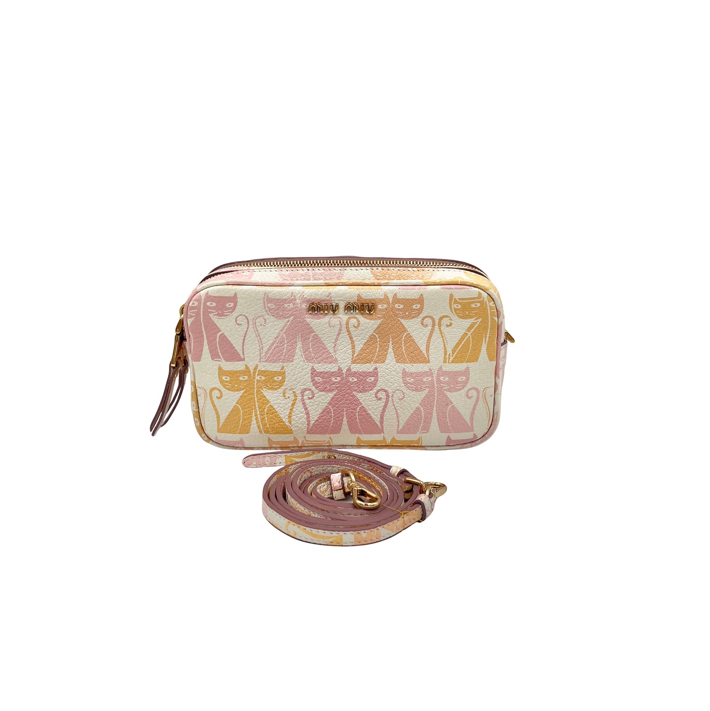 Miu Miu Madras Cat Printed Crossbody Bag