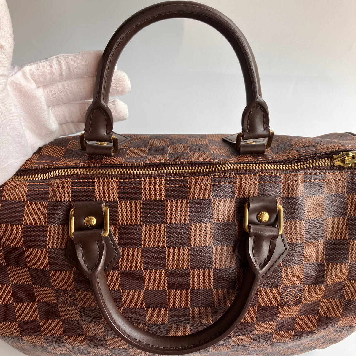 Louis Vuitton Speedy Bandouliere 30 Damier Ebene Crossbody Bag